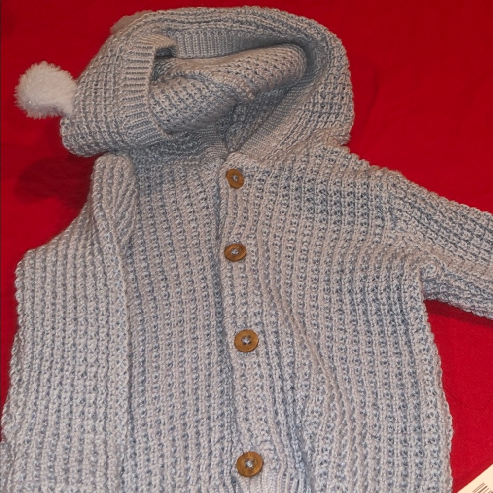 Waffle Blue Sweater